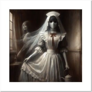 The ghost lady and her ghost maid Posters and Art